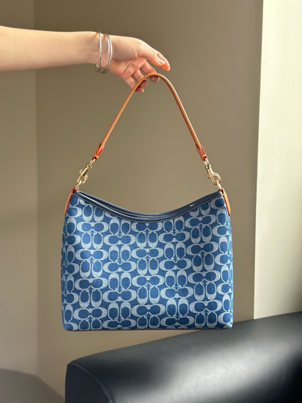 Coach Laurel Shoulder Bag In Signature Denim - Picture 6 of 9